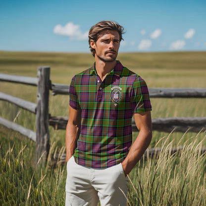 Clan Macdonald Donald Tartan Golf Men Polo Shirt Crest And Plaid Basic Style