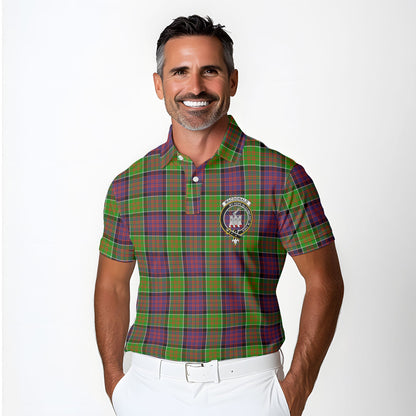 Clan Macdonald Donald Tartan Golf Men Polo Shirt Crest And Plaid Basic Style