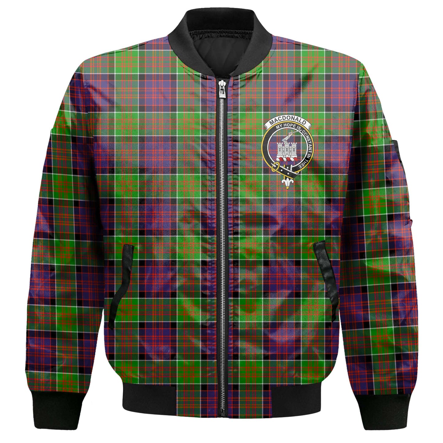 Clan Macdonald Donald Tartan Men Bomber Jacket Crest And Plaid Basic Style