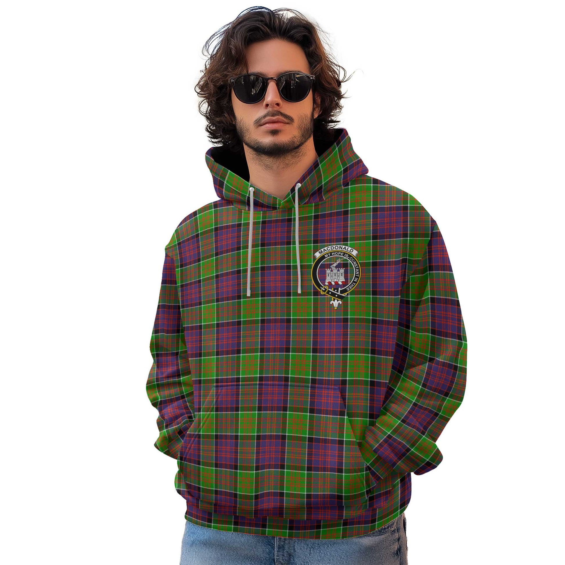 Clan Macdonald Donald Tartan Men Hoodie Crest And Plaid Basic Style