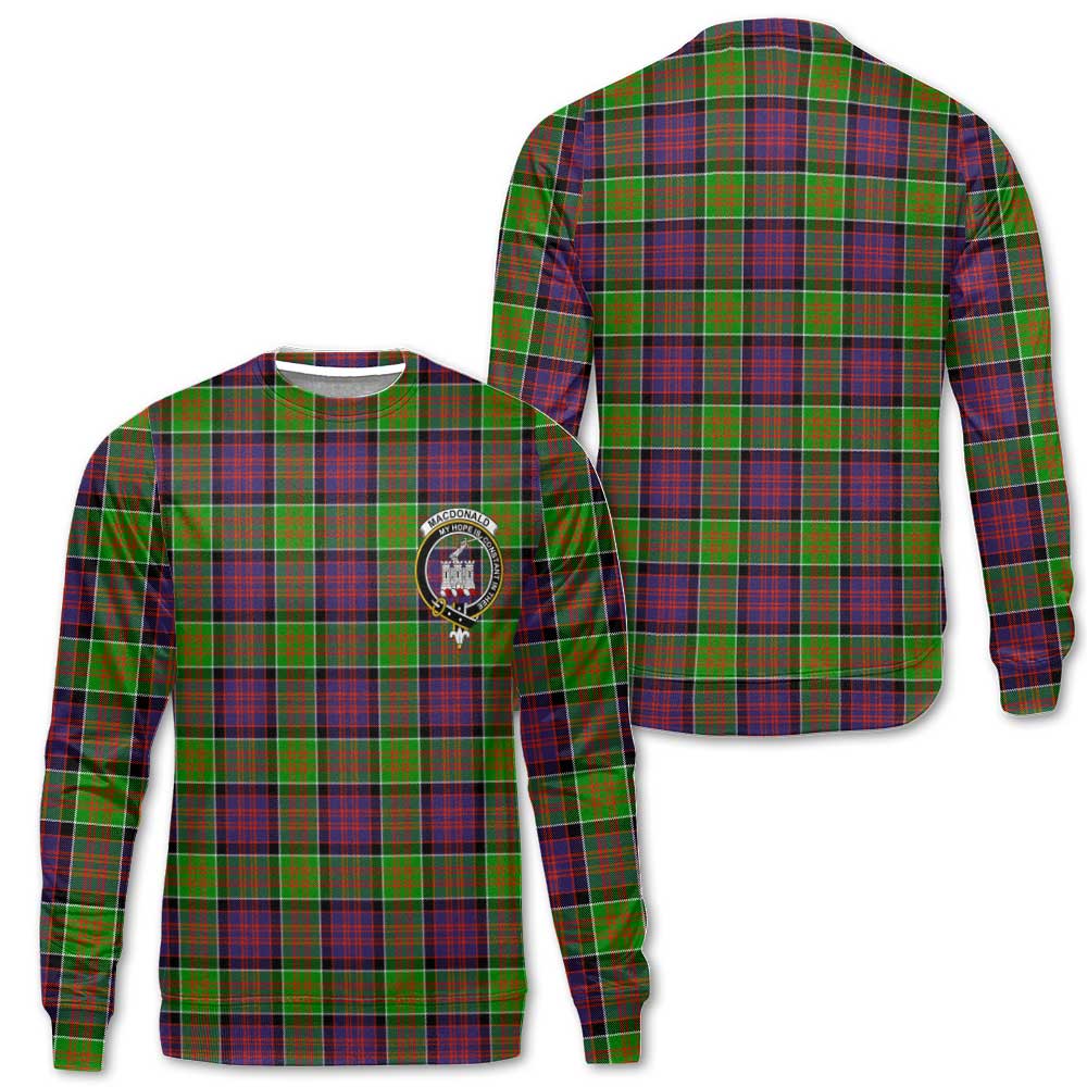 Clan Macdonald Donald Tartan Men Sweatshirt Crest And Plaid Basic Style