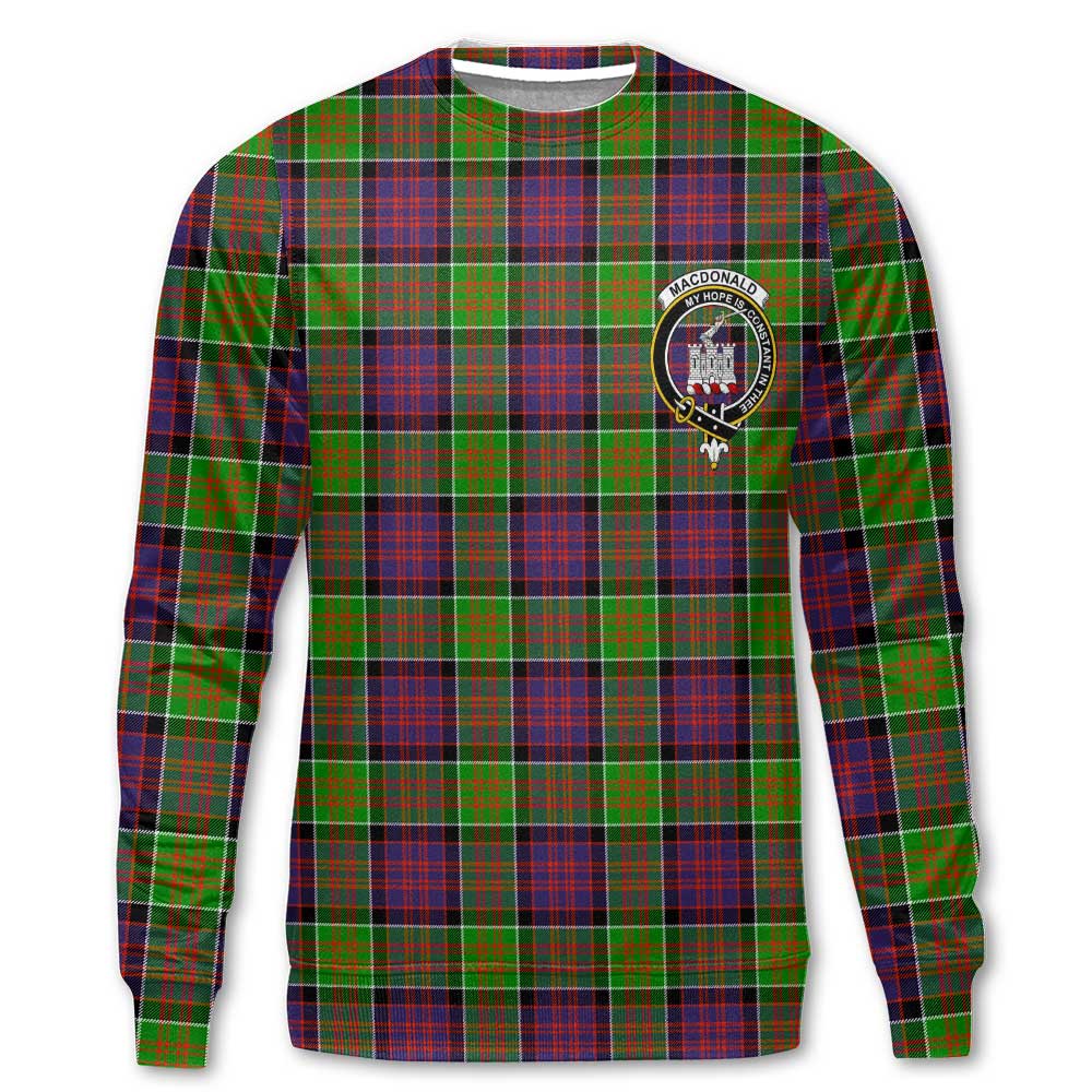 Clan Macdonald Donald Tartan Men Sweatshirt Crest And Plaid Basic Style