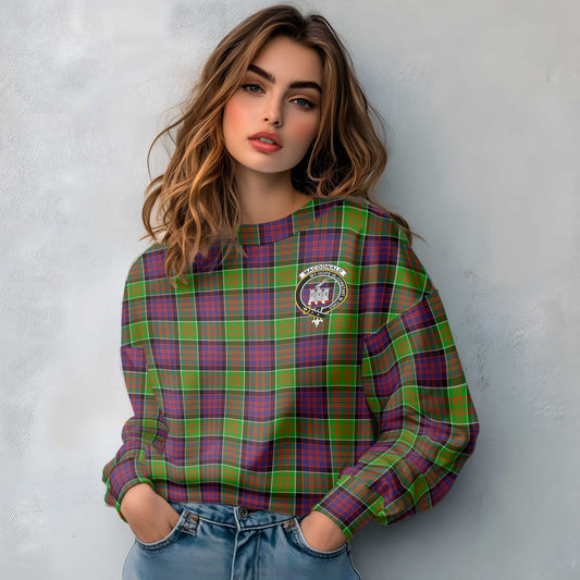 Clan Macdonald Donald Tartan Women Sweatshirt Crest And Plaid Basic Style