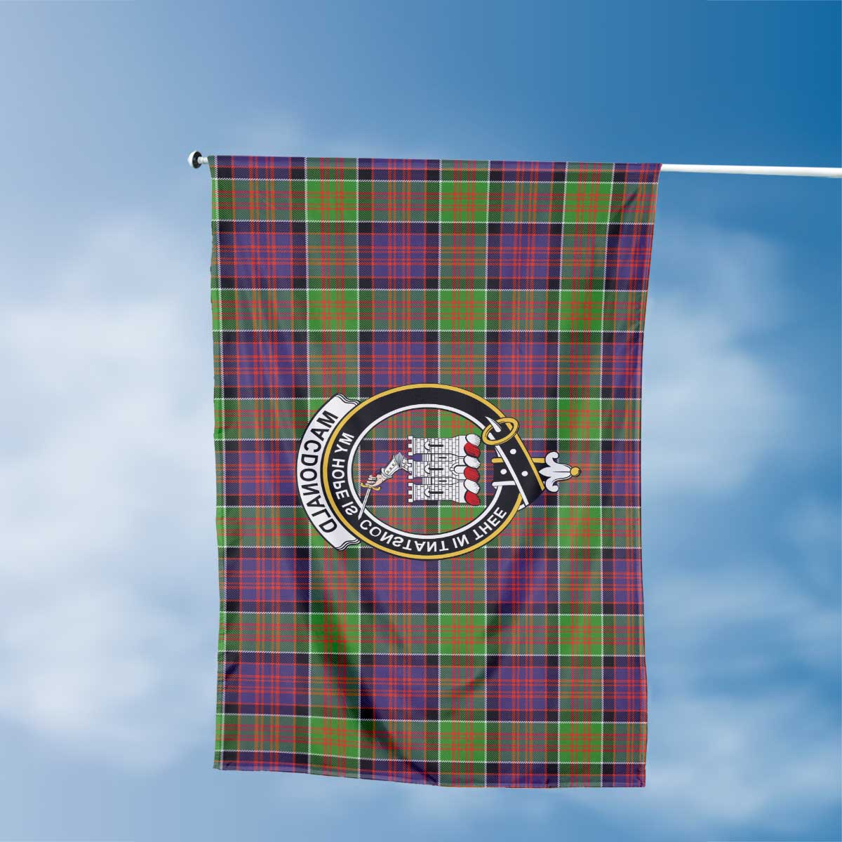 Clan Macdonald Ranald Tartan Flag Crest And Plaid Basic Style