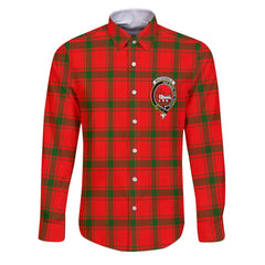 Clan Macdonald Ranald Tartan Long Sleeve Button Shirt Crest And Plaid Basic Style