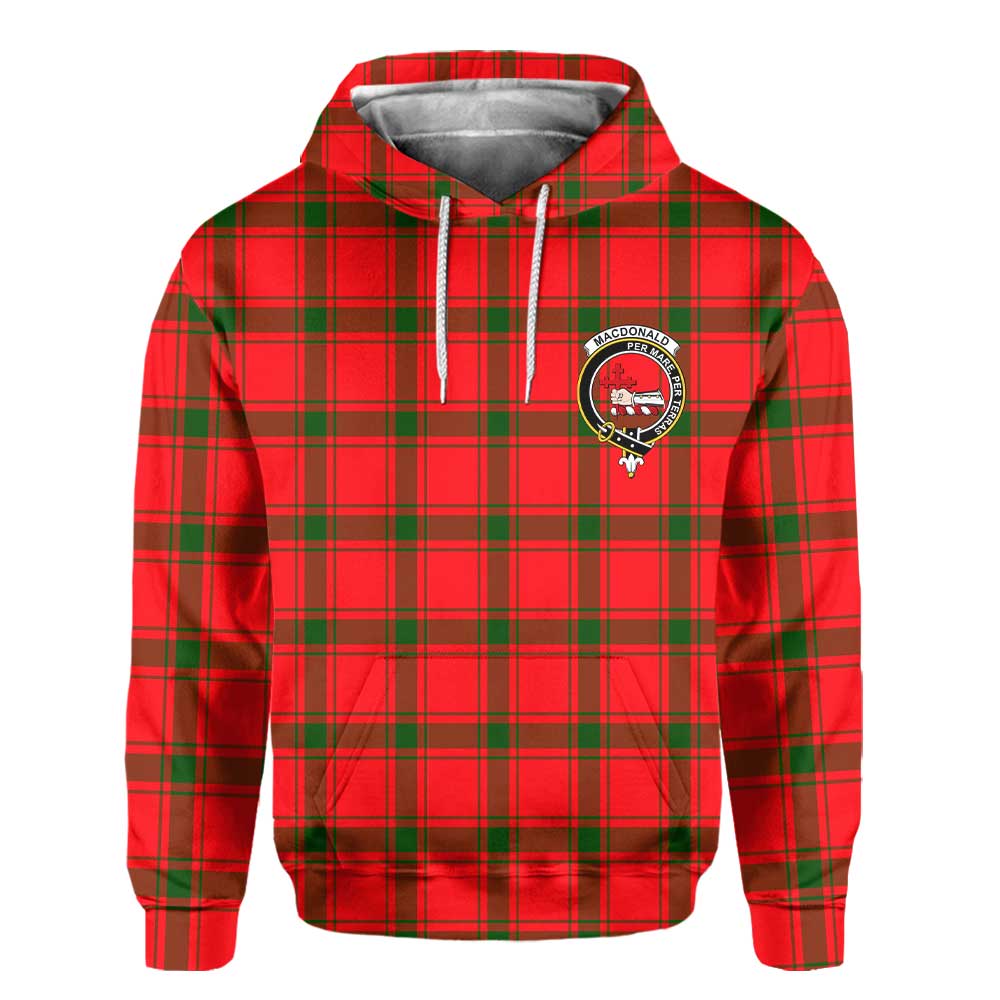 Clan Macdonald Ranald Tartan Men Hoodie Crest And Plaid Basic Style