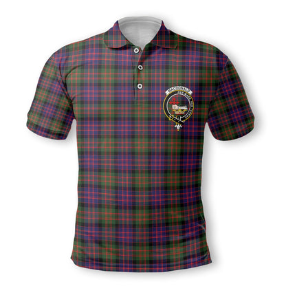 Clan Macdonald Tartan Golf Men Polo Shirt Crest And Plaid Basic Style