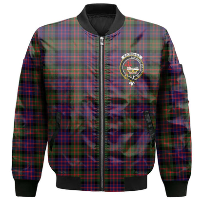 Clan Macdonald Tartan Men Bomber Jacket Crest And Plaid Basic Style