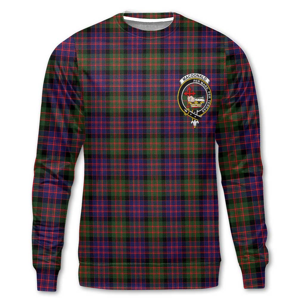 Clan Macdonald Tartan Men Sweatshirt Crest And Plaid Basic Style