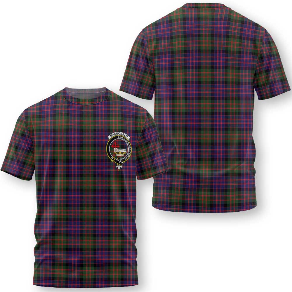 Clan Macdonald Tartan Men T Shirt Crest And Plaid Basic Style