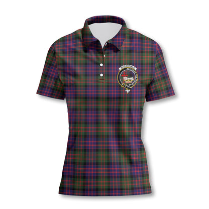 Clan Macdonald Tartan Women Polo Shirt Crest And Plaid Basic Style