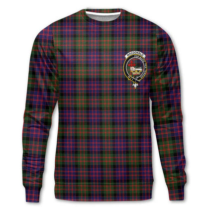 Clan Macdonald Tartan Women Sweatshirt Crest And Plaid Basic Style