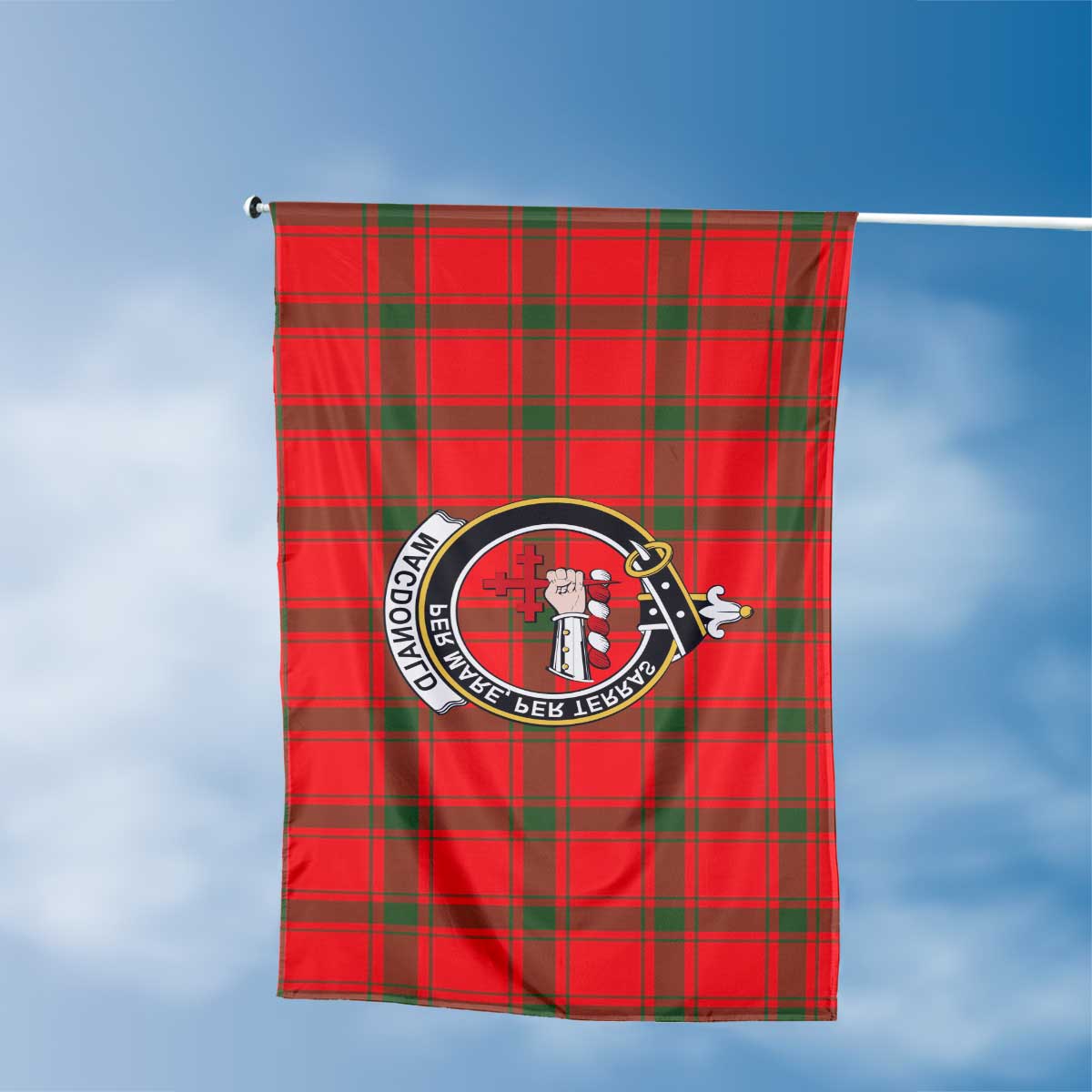 Clan Macdonald Of Sleat Tartan Flag Crest And Plaid Basic Style