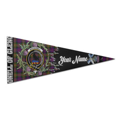 Clan Macdonell Of Glengarry Tartan Felt Pennant Crest And Plaid Basic Style