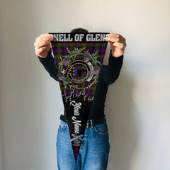Clan Macdonell Of Glengarry Tartan Felt Pennant Crest And Plaid Basic Style