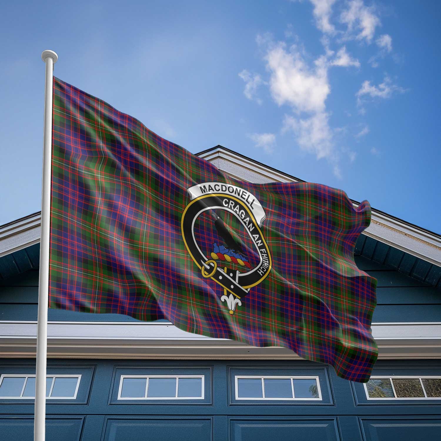 Clan Macdonell Of Glengarry Tartan Flag Crest And Plaid Basic Style