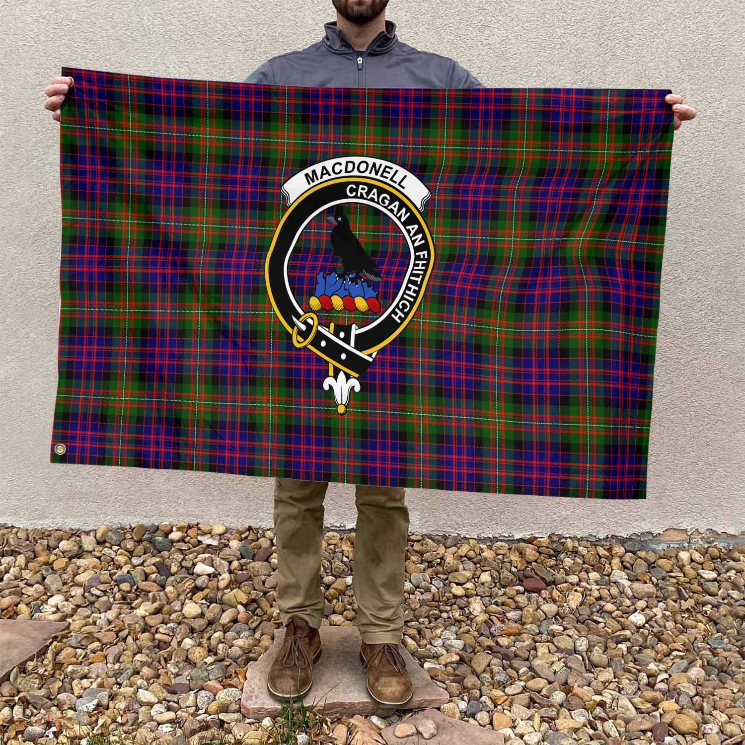 Clan Macdonell Of Glengarry Tartan Flag Crest And Plaid Basic Style