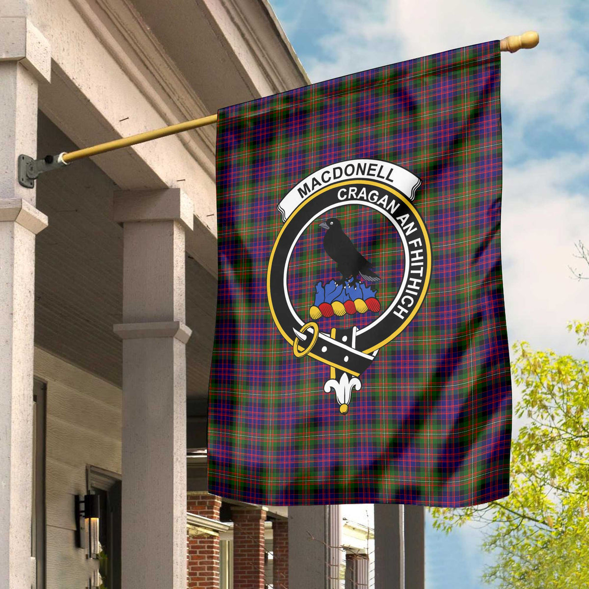 Clan Macdonell Of Glengarry Tartan Garden Flag Crest And Plaid Basic Style