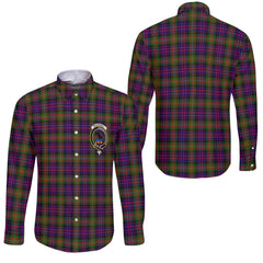 Clan Macdonell Of Glengarry Tartan Long Sleeve Button Shirt Crest And Plaid Basic Style