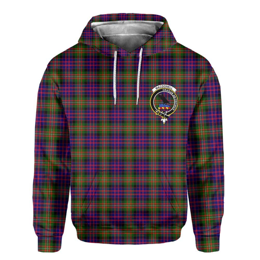 Clan Macdonell Of Glengarry Tartan Men Hoodie Crest And Plaid Basic Style