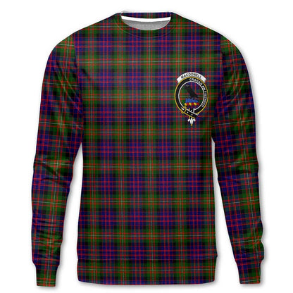 Clan Macdonell Of Glengarry Tartan Men Sweatshirt Crest And Plaid Basic Style