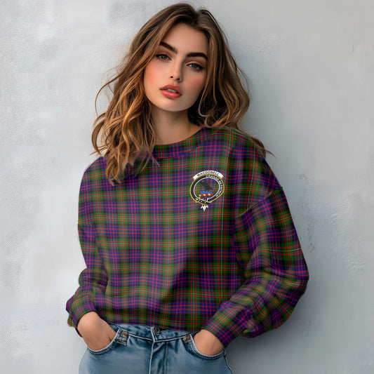 Clan Macdonell Of Glengarry Tartan Women Sweatshirt Crest And Plaid Basic Style