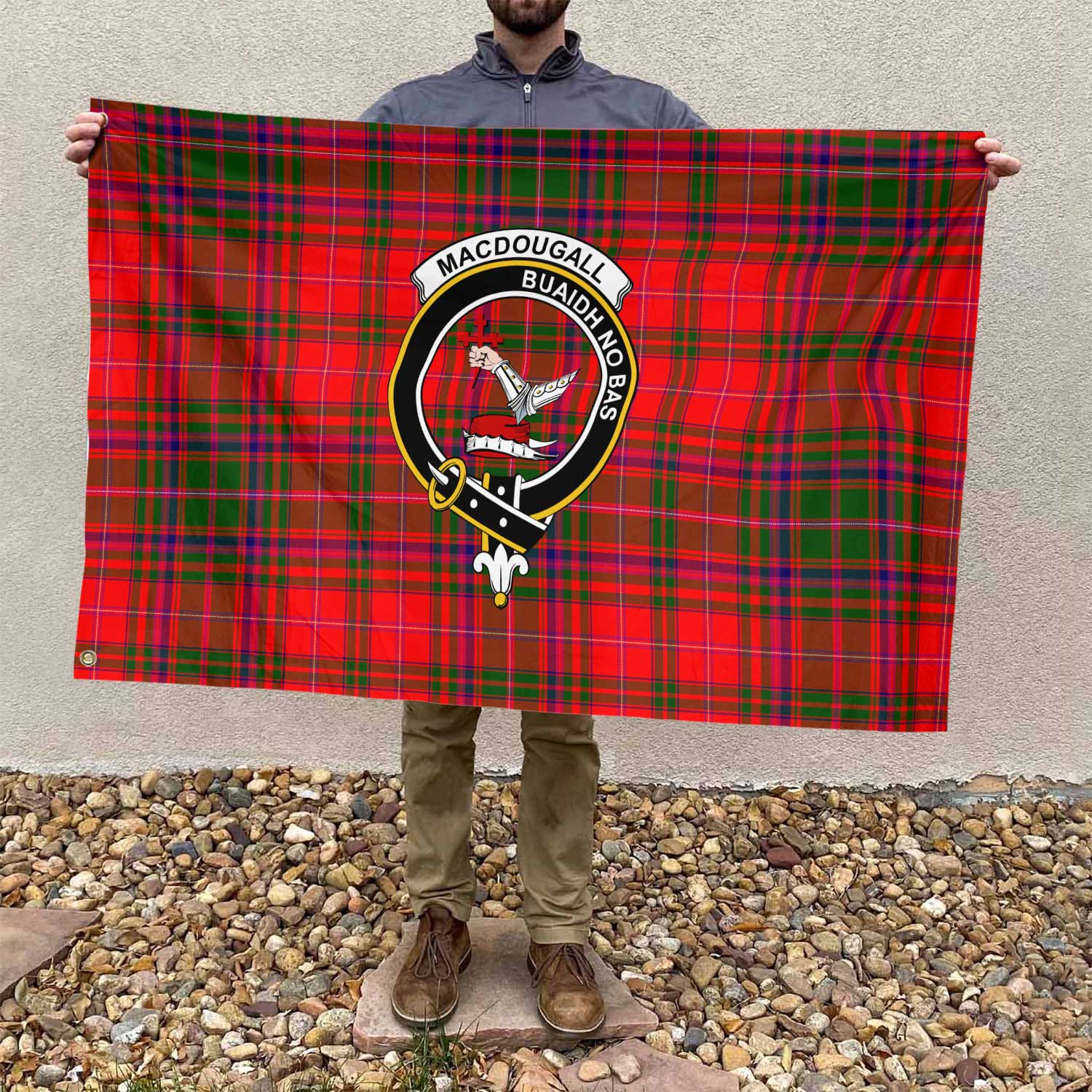 Clan Macdougall Tartan Flag Crest And Plaid Basic Style