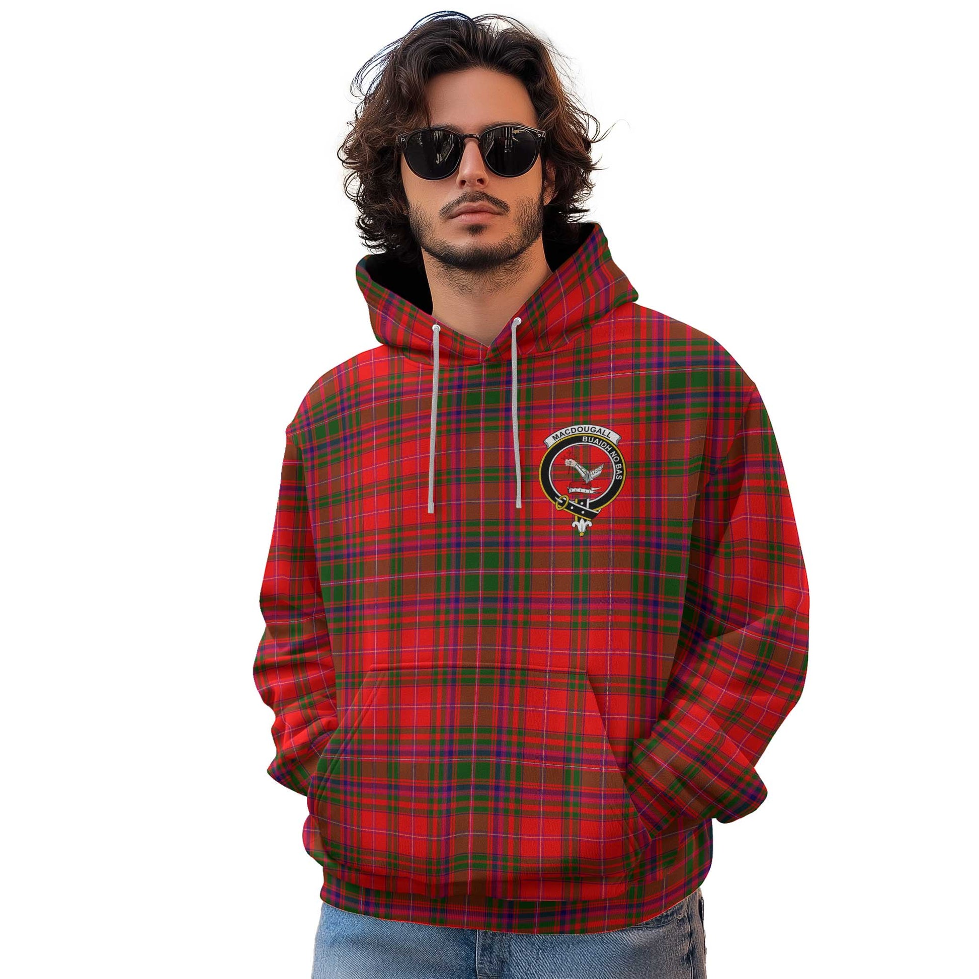 Clan Macdougall Tartan Men Hoodie Crest And Plaid Basic Style