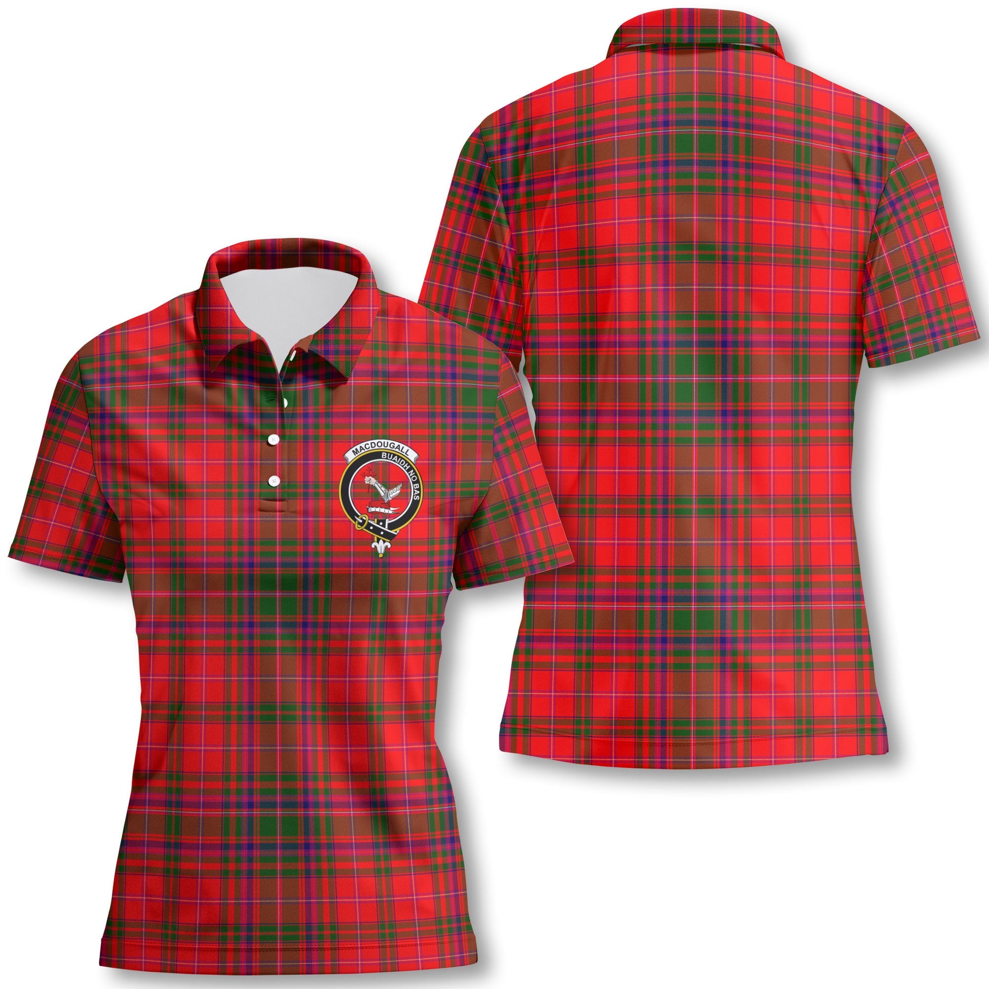 Clan Macdougall Tartan Women Polo Shirt Crest And Plaid Basic Style