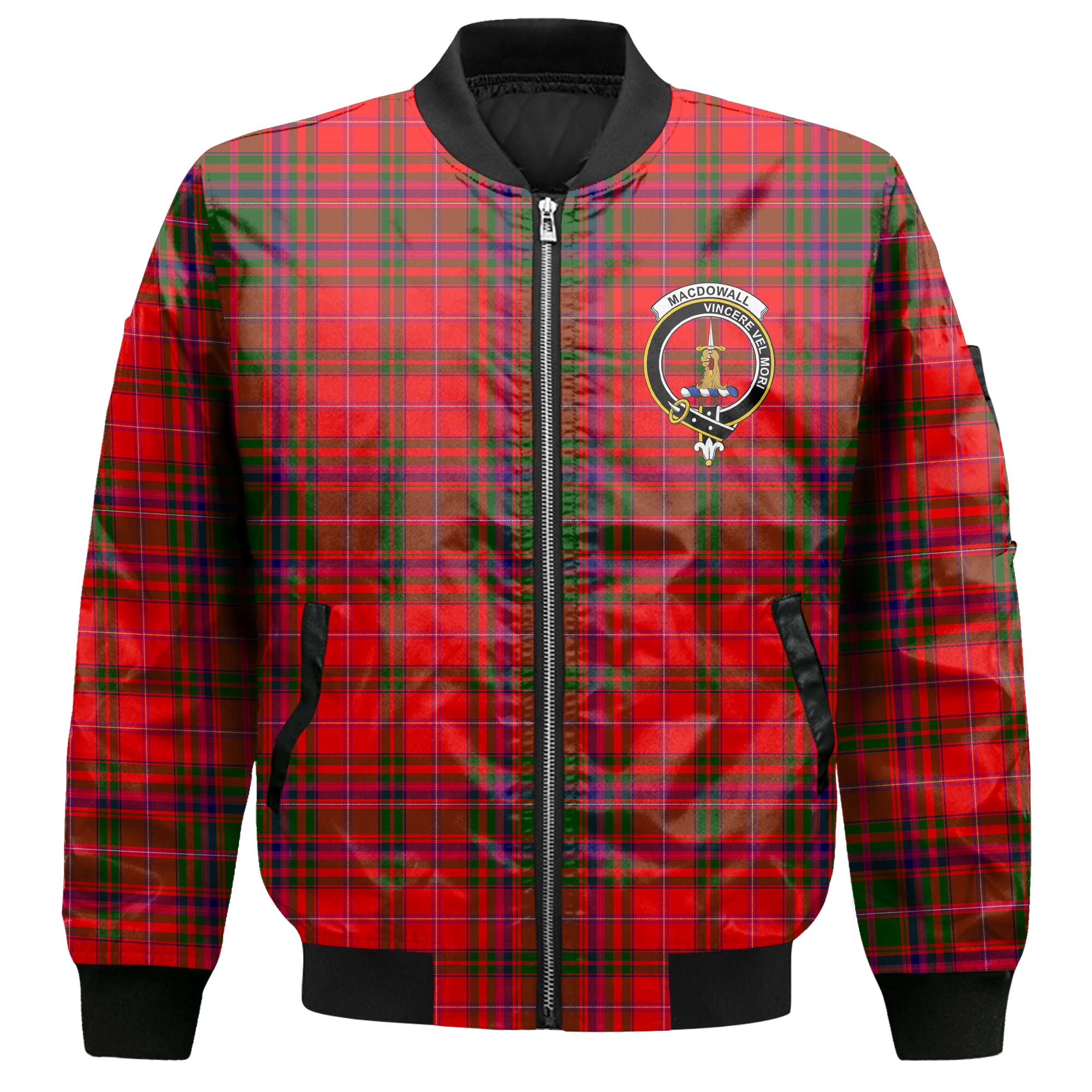 Clan Macdowall Tartan Men Bomber Jacket Crest And Plaid Basic Style