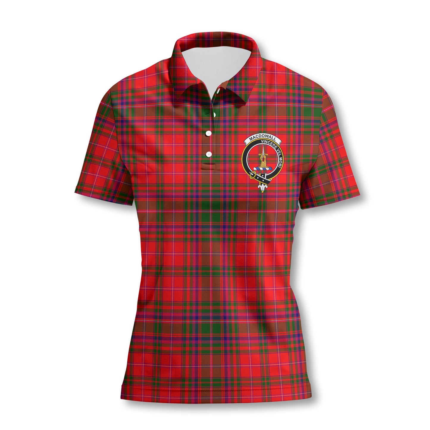 Clan Macdowall Tartan Women Polo Shirt Crest And Plaid Basic Style