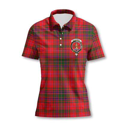 Clan Macdowall Tartan Women Polo Shirt Crest And Plaid Basic Style