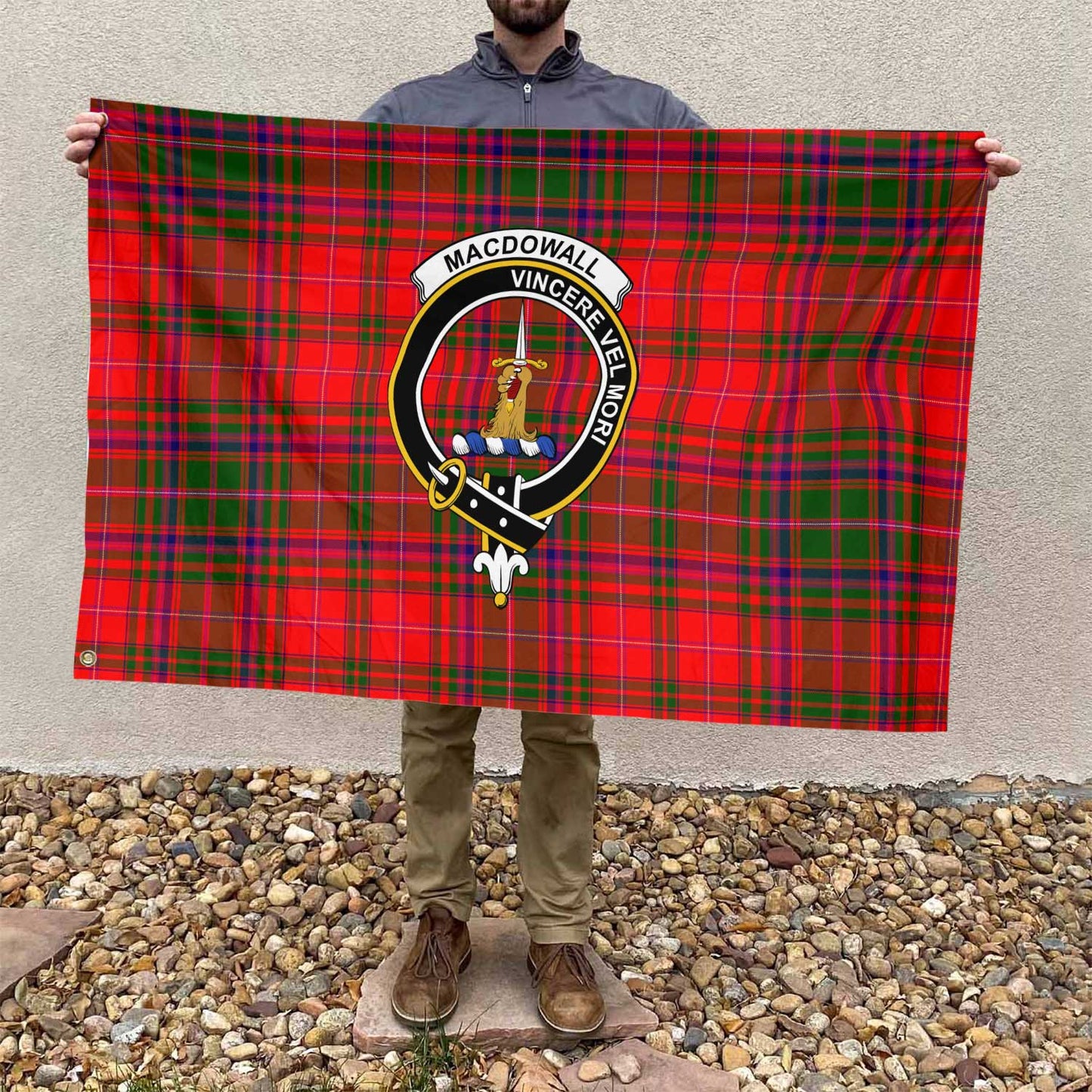 Clan Macdowall Of Garthland Tartan Flag 1 Crest And Plaid Basic Style Tartan House Flag Crest And Plaid Basic Style