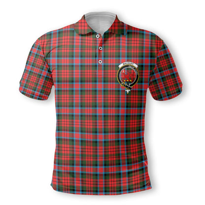 Clan Macduff Tartan Golf Men Polo Shirt Crest And Plaid Basic Style