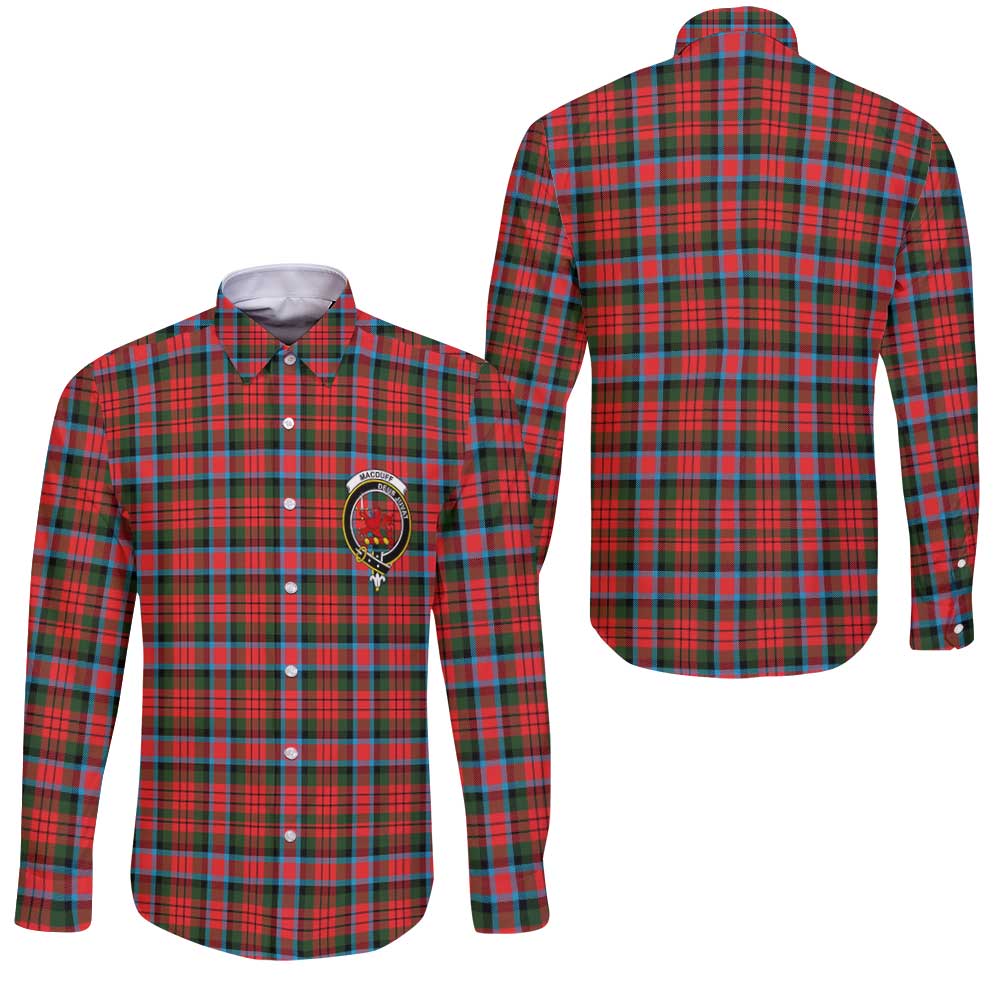 Clan Macduff Tartan Long Sleeve Button Shirt Crest And Plaid Basic Style
