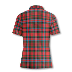 Clan Macduff Tartan Women Polo Shirt Crest And Plaid Basic Style