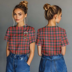 Clan Macduff Tartan Women T Shirt Crest And Plaid Basic Style