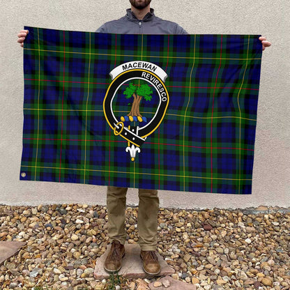 Clan Macewen Tartan Flag Crest And Plaid Basic Style