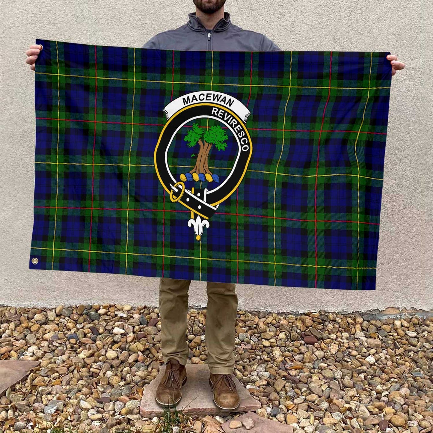 Clan Macewen Tartan Flag 1 Crest And Plaid Basic Style Tartan House Flag Crest And Plaid Basic Style