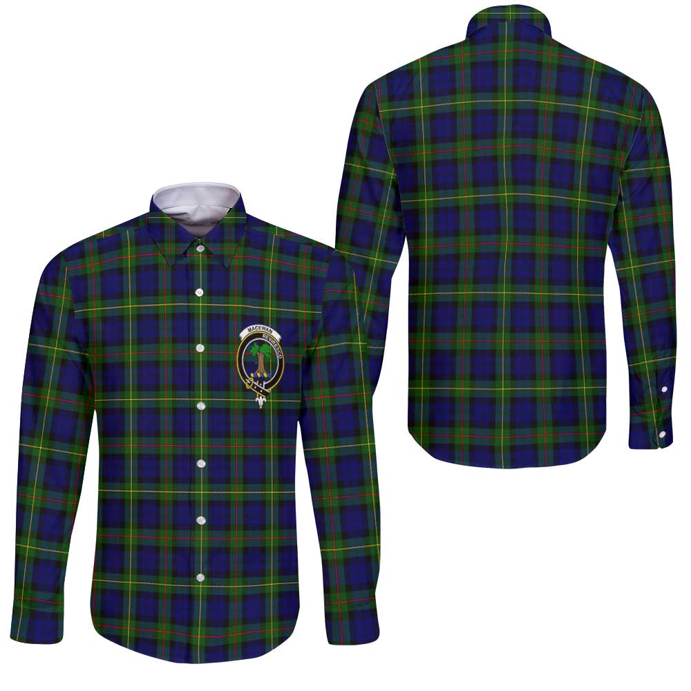 Clan Macewen Tartan Long Sleeve Button Shirt Crest And Plaid Basic Style