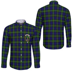 Clan Macewen Tartan Long Sleeve Button Shirt Crest And Plaid Basic Style