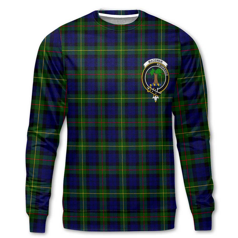 Clan Macewen Tartan Men Sweatshirt Crest And Plaid Basic Style