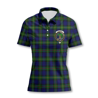 Clan Macewen Tartan Women Polo Shirt Crest And Plaid Basic Style