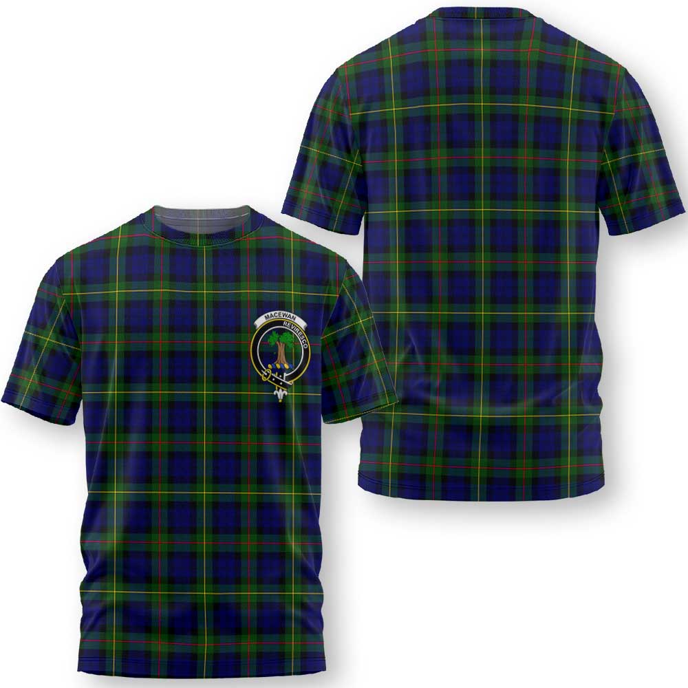 Clan Macewen Tartan Women T Shirt Crest And Plaid Basic Style