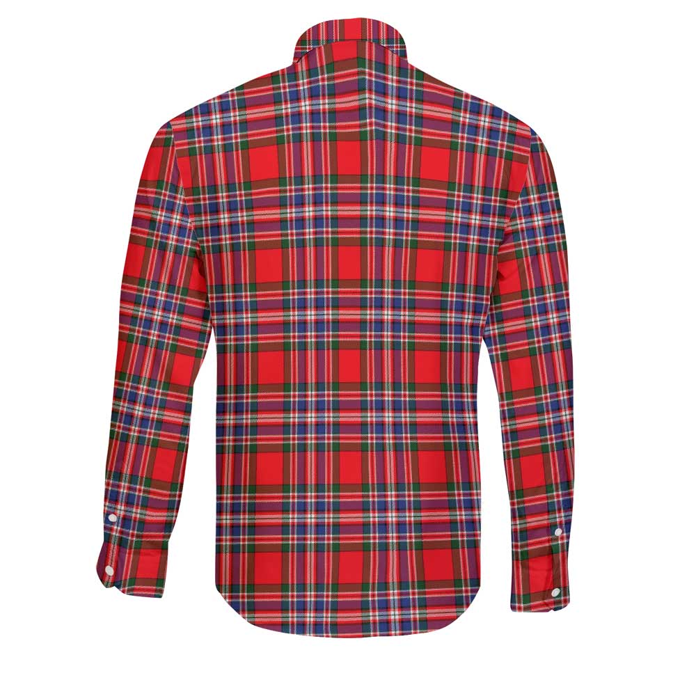 Clan Macfarlane Tartan Long Sleeve Button Shirt Crest And Plaid Basic Style