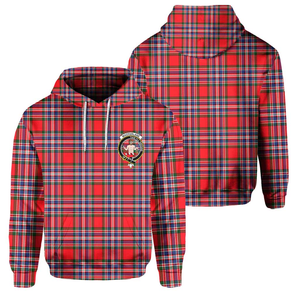 Clan Macfarlane Tartan Men Hoodie Crest And Plaid Basic Style