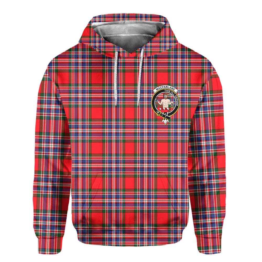 Clan Macfarlane Tartan Men Hoodie Crest And Plaid Basic Style