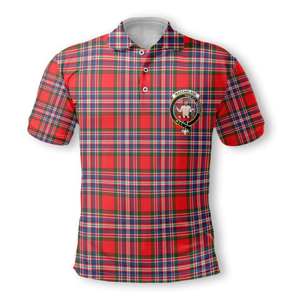 Clan Macfarlane Tartan Men Polo Shirt Crest And Plaid Basic Style