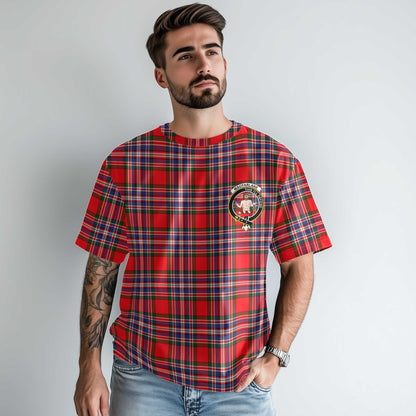 Clan Macfarlane Tartan Men T Shirt Crest And Plaid Basic Style