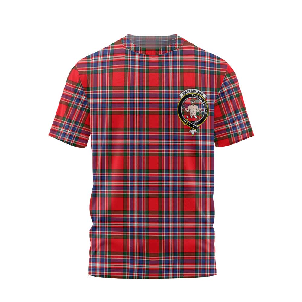 Clan Macfarlane Tartan Men T Shirt Crest And Plaid Basic Style